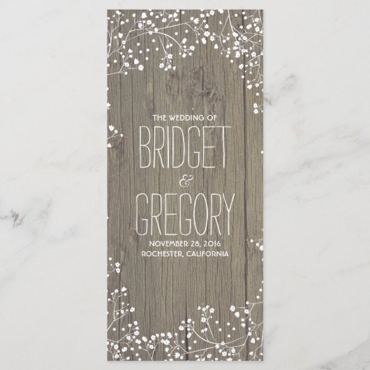 ベビーズブレスウッド素朴結婚式 プログラム (正面)