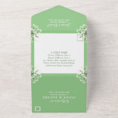 ベビーズブレスオンセージグリーンフローラ春の結婚式 オールインワン招待状 (外側)