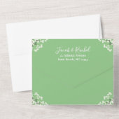 ベビーズブレスオンセージグリーンフローラ春の結婚式 オールインワン招待状 (裏面)