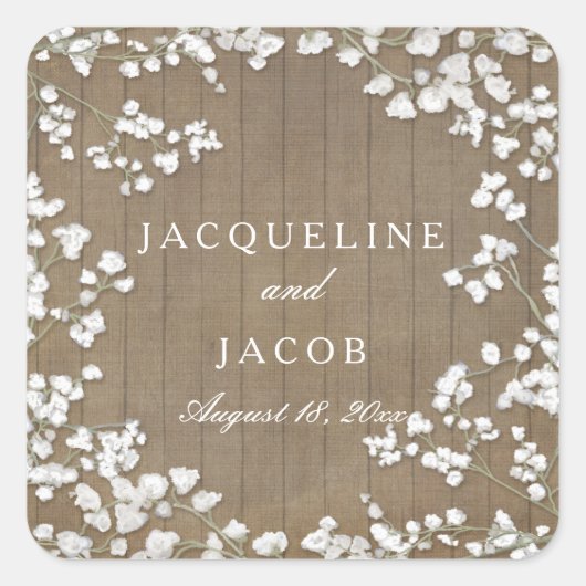 ベビーズブレスカントリーモダンウ素朴ェスタンリース スクエアシール (正面)