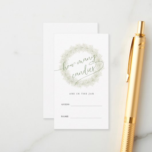 ベビーズブレスキャンディゲームブライダルシャワー エンクロージャーカード (正面/裏面インサイチュ)