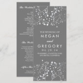 ベビーズブレスグレーアンドシルバー結婚式 プログラム (正面/裏面)