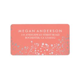 ベビーズブレスシルバーとコーラル結婚ズ ラベル