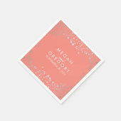 ベビーズブレスシルバーコーラル結婚ズ スタンダードカクテルナプキン (角)