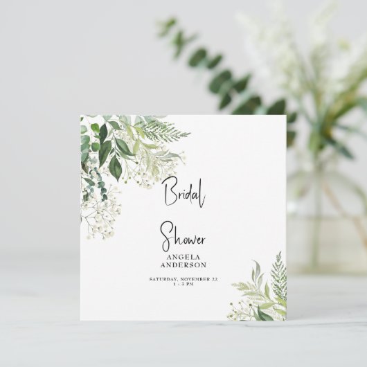 ベビーズブレスシンプルブライダルシャワースクエア 招待状 (スタンド正面)