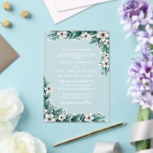 ベビーズブレスティール（緑がかった色）伝統的グリーンリー結婚ズ アクリル招待状 (インサイチュ (ウェディング))