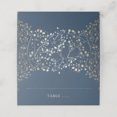 ベビーズブレスネイビーブルーと金ゴールド結婚ズ プレイスカード (外部開封)