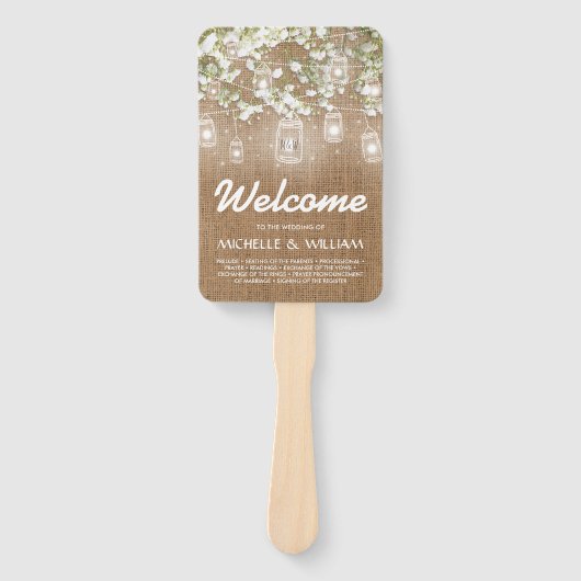 ベビーズブレスバーラ素朴ップ結婚式 プログラム ハンドファン (正面)