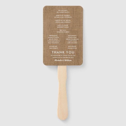 ベビーズブレスバーラ素朴ップ結婚式 プログラム ハンドファン (裏面)