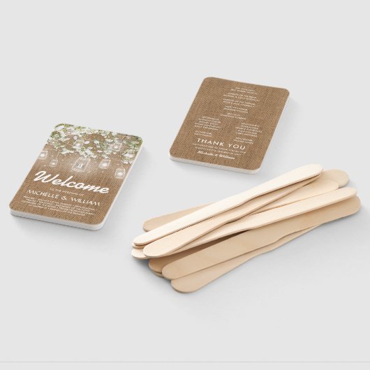 ベビーズブレスバーラ素朴ップ結婚式 プログラム ハンドファン (組立なし)