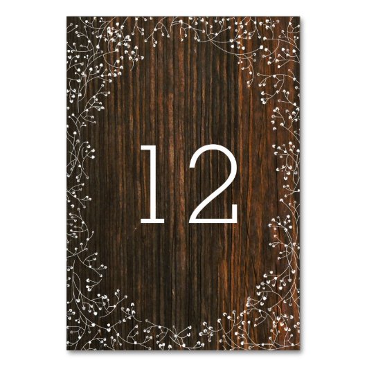 ベビーズブレスバーンウッドテーブル番号 テーブルナンバー (正面)