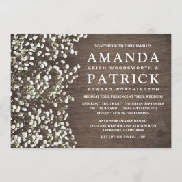 ベビーズブレスバ素朴ンウッド結婚式招待状 招待状