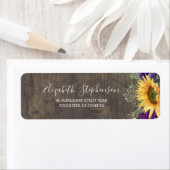 ベビーズブレスパープルバラひまわり秋の結婚式 ラベル (インサイチュ)