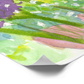 ベビーズブレスパープルフラワーブーケ ポスター (角)