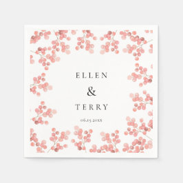 ベビーズブレスピンクフローラの水色結婚の スタンダードカクテルナプキン