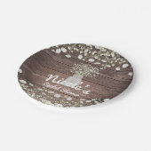 ベビーズブレスフラワーウッド素朴ブライダルシャワー ペーパープレート (アングル)