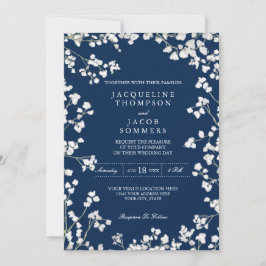 ベビーズブレスフラワーリース素朴カントリーウェディング 招待状