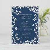 ベビーズブレスフラワーリース素朴カントリーウェディング 招待状 (スタンド正面)