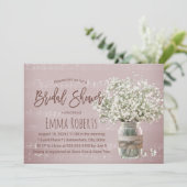 ベビーズブレスフローラジャールピンクミュージックブライダルシャワー 招待状 (スタンド正面)