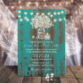ベビーズブレスフローラジャー素朴ティール(緑がかった色)バ結婚ンズ 招待状