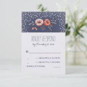 ベビーズブレスフローラブーケ結婚式RSVPカード 出欠カード (スタンド正面)