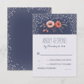 ベビーズブレスフローラブーケ結婚式RSVPカード 出欠カード (正面/裏面)