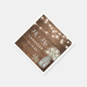 ベビーズブレスフローラメイソン素朴ジャー結婚ウッド スタンダードカクテルナプキン (角)