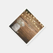 ベビーズブレスフローラ素朴インMason Jar & Lights スタンダードカクテルナプキン (角)