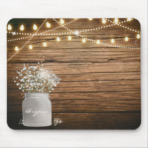 ベビーズブレスフローラ素朴インMason Jar & Lights マウスパッド