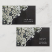 ベビーズブレスフローラ&ダーク素朴ウッドエレガント 名刺 (正面/裏面)