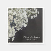 ベビーズブレスフローラ&ダーク素朴ウッドパーティー スタンダードカクテルナプキン (正面)