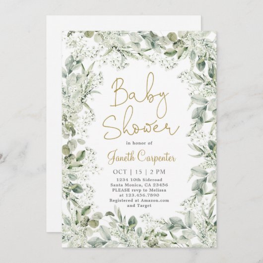 ベビーズブレスベビーシャワー招待状 招待状 (正面/裏面)