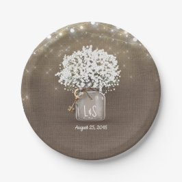 ベビーズブレスメイソンのジャー素朴ル結婚ラップ ペーパープレート