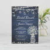 ベビーズブレスメイソンジャーブルー素朴ブライダルブランチ 招待状 (スタンド正面)