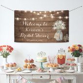 ベビーズブレスメイソンジャールストリングライトブライダルシャワー 横断幕