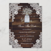 ベビーズブレスメイソンジャールレースバーラップウッド セーブザデート (正面/裏面)