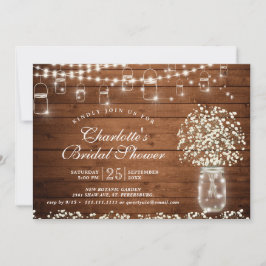 ベビーズブレスメイソンジャー素朴ブライダルシャワー 招待状