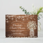 ベビーズブレスメイソンジャー素朴ブライダルシャワー 招待状 (スタンド正面)