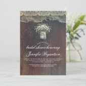 ベビーズブレスメイソンジャー素朴ブライダルシャワー 招待状 (スタンド正面)