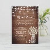 ベビーズブレスメイソンジャー素朴ブライダルシャワー 招待状 (スタンド正面)