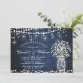 ベビーズブレスメイソンジャー素朴婚約パーティ 招待状 (スタンド正面)