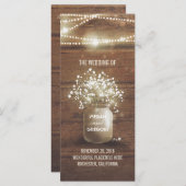 ベビーズブレスメイソンジャー素朴結婚式 プログラム (正面/裏面)