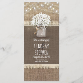 ベビーズブレスメイソンジャー素朴結婚式 プログラム