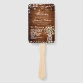 ベビーズブレスメイソンジャー素朴結婚式 プログラム ハンドファン (正面)