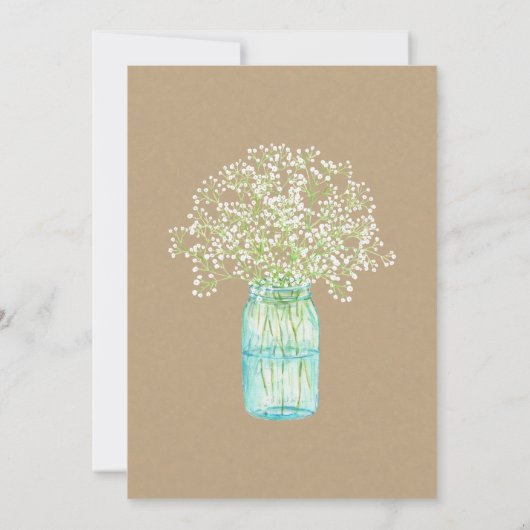 ベビーズブレスメイソンジャ素朴ーブライダルシャワー 招待状 (裏面)