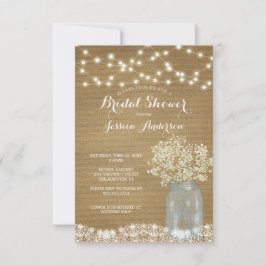 ベビーズブレスメイソン素朴ジャーブライダルシャワーインヴィット 招待状