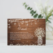 ベビーズブレスメイソン素朴ジャー結婚ズ詳細 エンクロージャーカード (スタンド正面)