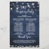 ベビーズブレスメイソン結婚ジャーの式典プログラム (裏面)