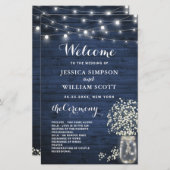 ベビーズブレスメイソン結婚ジャーの式典プログラム (正面/裏面)