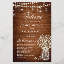 ベビーズブレスメイソン結婚ジャーの式典プログラム